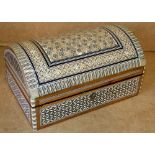 A Reproduction Domed Top Jewellery Box having mother of pearl decoration,