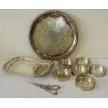 A Set of 6 Plated Small Round Coasters having pierced galleries, 7.