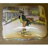 A Royal Doulton Dickens Ware Rectangular Scalloped Lidded Trinket Box "Mr Pickwick" 12c wide (2)