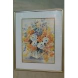 Maisie Novis Still Life Watercolour, vase of flowers, signed in gilt frame,