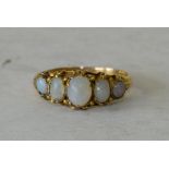 A Victorian Gold Ladies 5 Stone Opal Ring