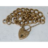 A 9ct Gold Linked Bracelet having padlock clasp, 26.