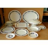 A Wedgwood "Asia" Dinner Service R4288, comprising oval meat plate, a square 2-handled cake plate,