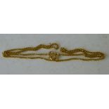 A Chinese Heavy Gold Flat Linked Chain having scroll clasp, 64cm long 22.