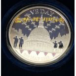 A Sterling Silver VE Day 65th Anniversary 5oz Coin,