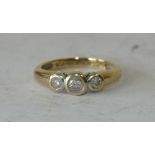 A 9ct Gold Ladies Ring set with 3 diamonds