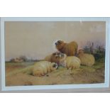 Frederick E Valter Watercolour depicting sheep, signed and dated 1894, in gilt frame, 16.