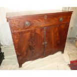 A 19th Century Mahogany Secretaire Cabinet having inlaid stringing and banding,