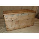 A Small Pine Blanket Box having hinged lid,