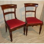 A Pair of 19th Century Mahogany Single Chairs having bar backs,