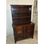 A Small 20th Century Oak Dresser having shelf back,