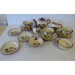 A Torquay Ware Bulbous Shaped Teapot and a quantity of various other similar china (14)