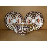 A Royal Crown Derby Oval Teapot on Imari pattern ground,