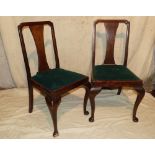 A Set of 8 Mahogany Single Chairs having splat backs,