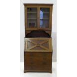 An Art nouveau mahogany bureau bookcase,