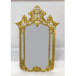 A Georgian design gilt mirror, decorated