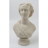 A 19th century Copeland parian bust, of Princess Alexandria impressed 'Crystal Palace Art Union F