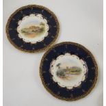 A Royal Worcester cabinet plate, printed painted with a view of Balmoral, by Nicholls, diameter 10.