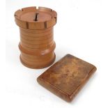 A turret shaped treen money box, possibl