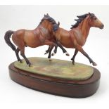 A Royal Worcester Limited Edition model, "Galloping Ponies", modelled by Doris Lindner, with