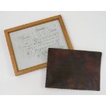 An 18th century engraved copper plate, f