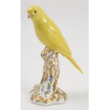 A Royal Worcester model, Canary, on a gilt and white stump decorated with flowers, model number 2665