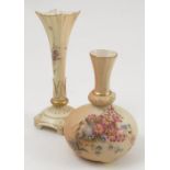 A Royal Worcester blush ivory vase, printed painted with floral sprays, shape number G799, dated