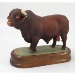 A Royal Worcester model, Santa Gertrudis Bull, modelled by Doris Lindner, with plinth but NO