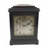 A Georgian ebonised bracket clock, with