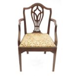 A late Georgian mahogany armchair, with