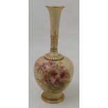 A Royal Worcester blush ivory vase, decorated with floral sprays, dated 1908, shape number 1661,