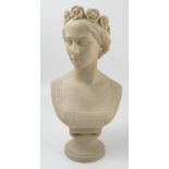 A 19th century parian bust, of Princess Alice, impressed 'Art Union of London, Mary Thorneycroft