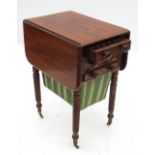 A 19th century mahogany work table, fitt