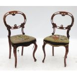 A pair of Victorian rosewood balloon bac