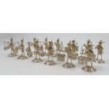 A set of twelve Hong Kong Sterling silver menu holders,