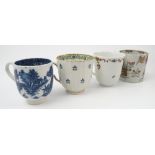 A group of 18th/19th century English tea cups, to include Deby, Worcester, New Hall, Coalport,