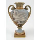 A Royal Worcester twin handled vase,