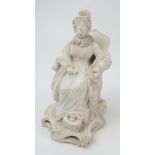 A 19th century parian model, of Hannah Moore, seated on a chair, height 7ins Condition report: