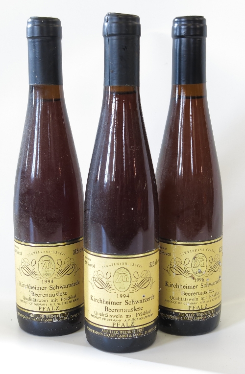 Six bottles of Kirchheimer Schwarzerde Beerenauslese Pfalz, 37.