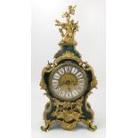 A 19th century bracket clock, with circular gilt and enamelled dial,