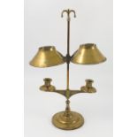 A brass adjustable table light,