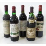 A bottle of 1989 Chateau Pavie, together with a 1968 Chateau Lascombes Margaux,