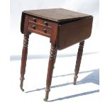 A 19th century mahogany work table, of Pembroke design,