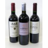 Three bottles of 2009 Chateau Haut-Bicou Bordeaux,