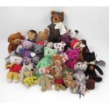 A group of modern collectable teddy bears, to include ty beanie babies, Liberty, Harrods,