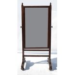 A 19th century mahogany cheval mirror,