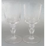 A pair of limited edition Whitefriars commemorative goblets, by Geoffrey Baxter,