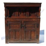 An 18th century oak court cupboard,