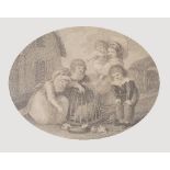 A group of 19th century and later prints, to include Children Feeding Chickens, two after Morland,