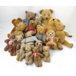 A quantity of 20th century gold plush teddy bears,